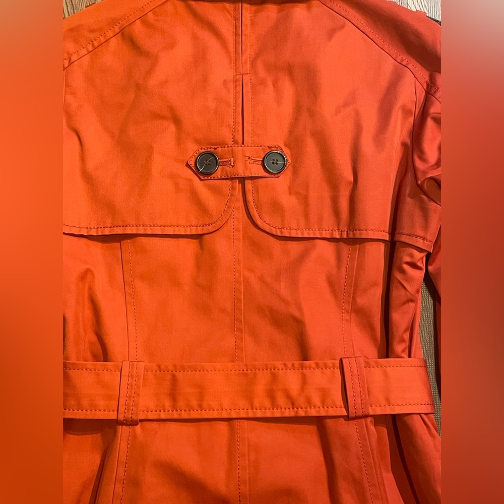 Jones New York burnt orange Trench Coat *Excellent Cond* Sz. S - Picture 6 of 10